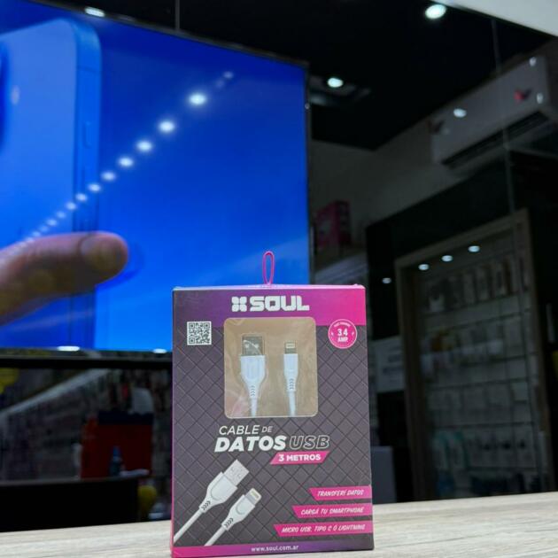 Cable USB a Lightning Soul 3 metros