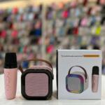 Mini Parlante Karaoke Portátil con Micrófono Rosa