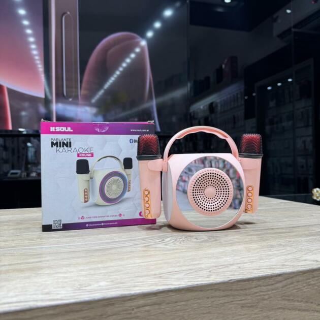 PARLANTE SOUL MINI KARAOKE ROUND Rosa