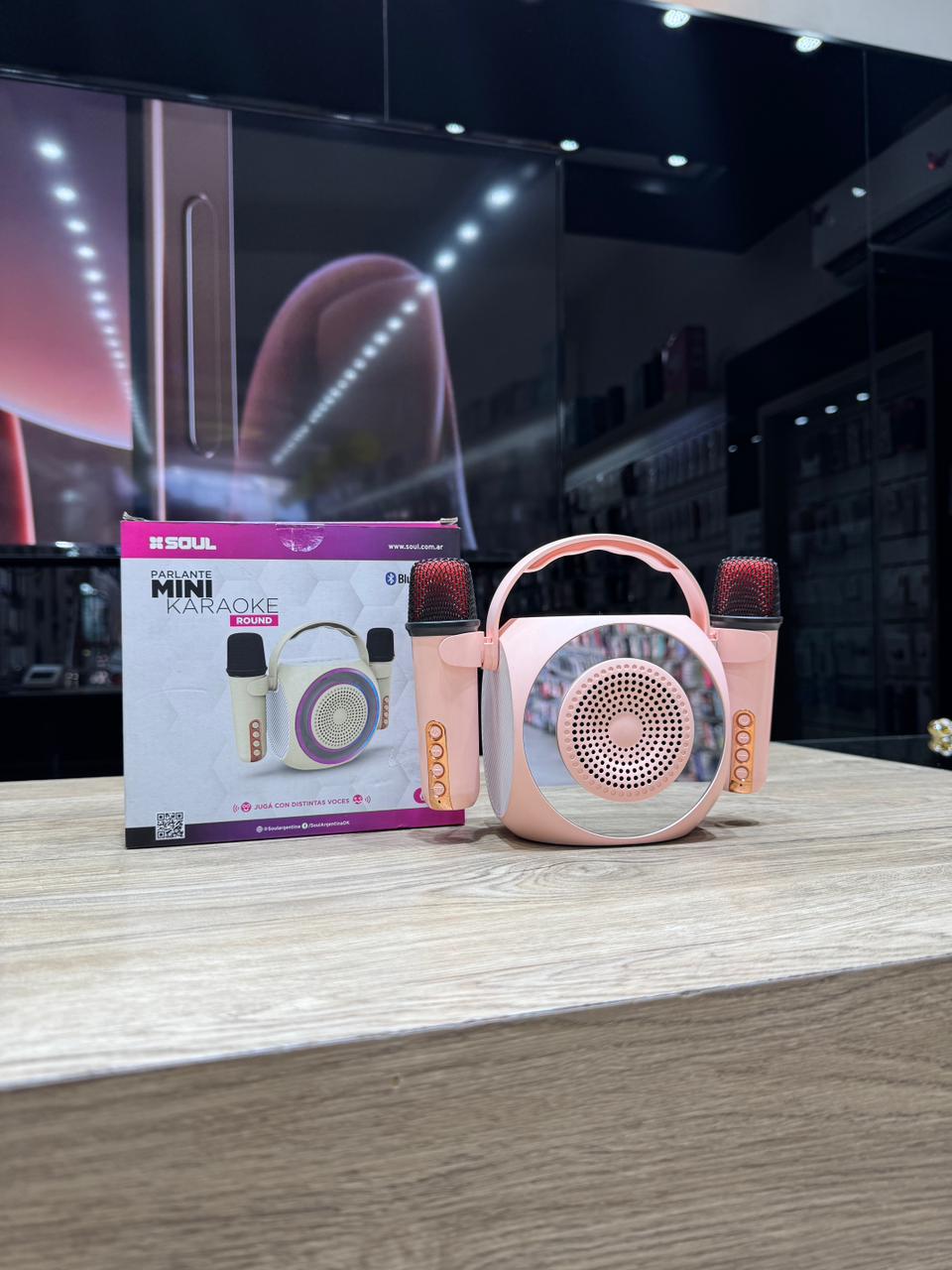 PARLANTE SOUL MINI KARAOKE ROUND Rosa