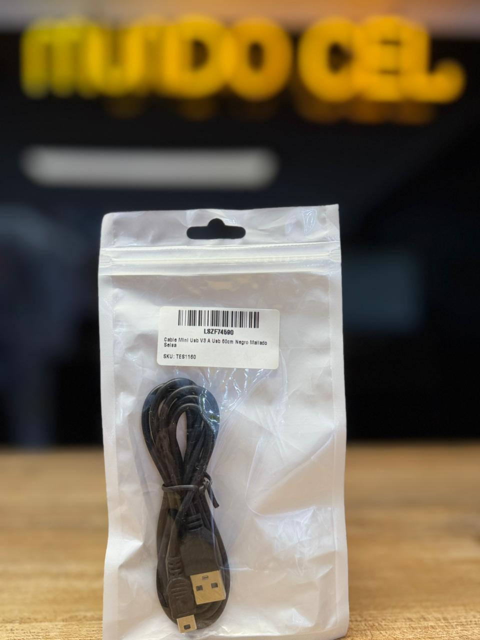 Cable Mini USB V3 Negro 80cm