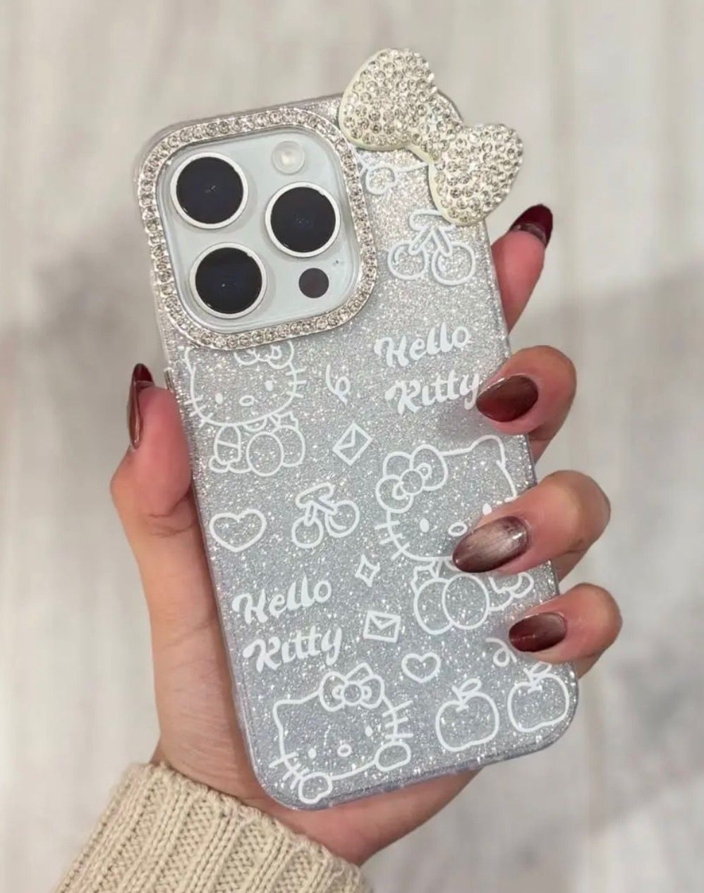 Funda Strass Piedras Hello Kitty Brillo