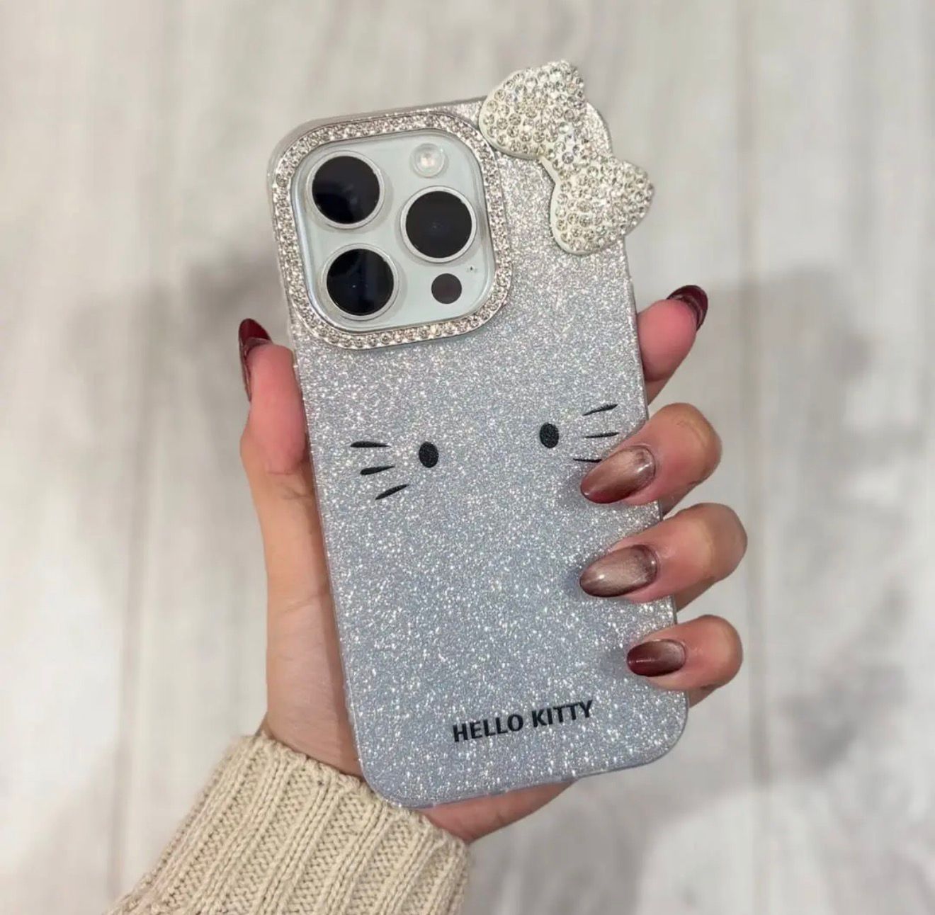 Funda Strass Piedras Hello Kitty Brillo