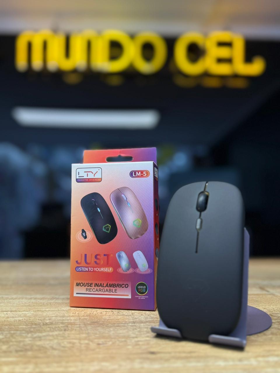 Mouse Negro Inalámbrico Recargable LTY LM-5