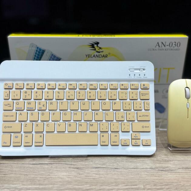 COMBO YELANDAR TECLADO Y MOUSE AN-030 AMARILLO