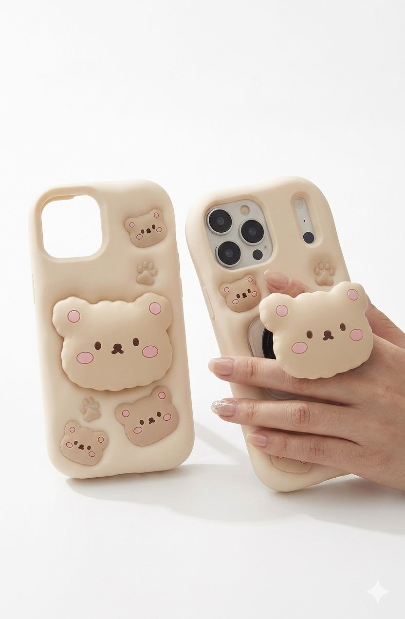 Funda Osito Con Soporte Iphone