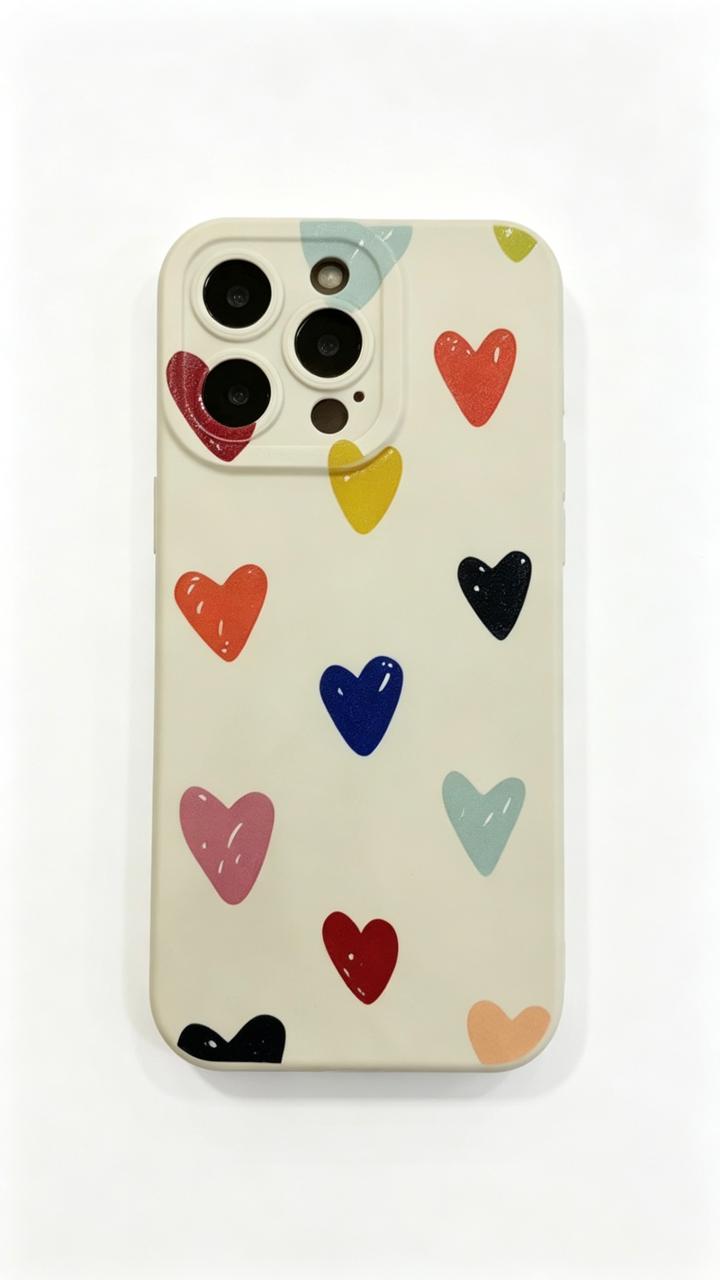 Funda iphone silicona con corazones