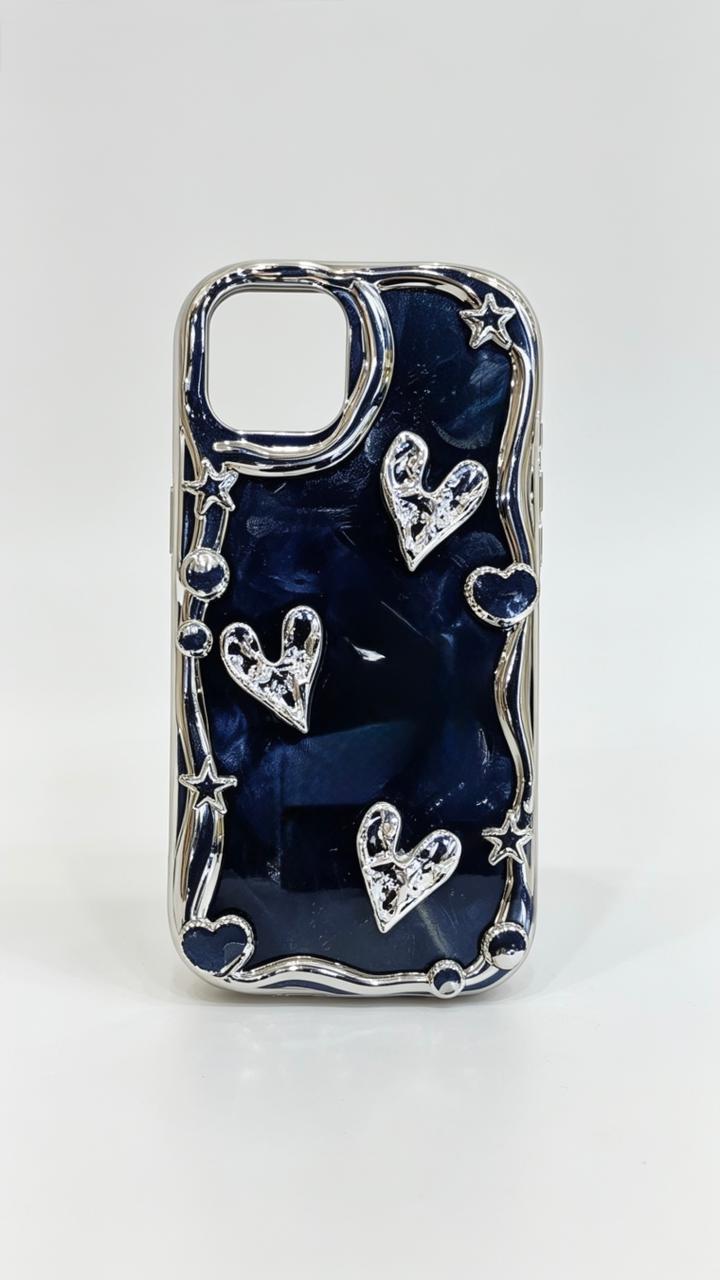 Funda iphone espejo con corazones