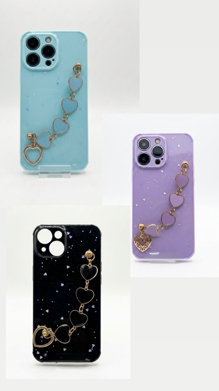 funda cadena corazones