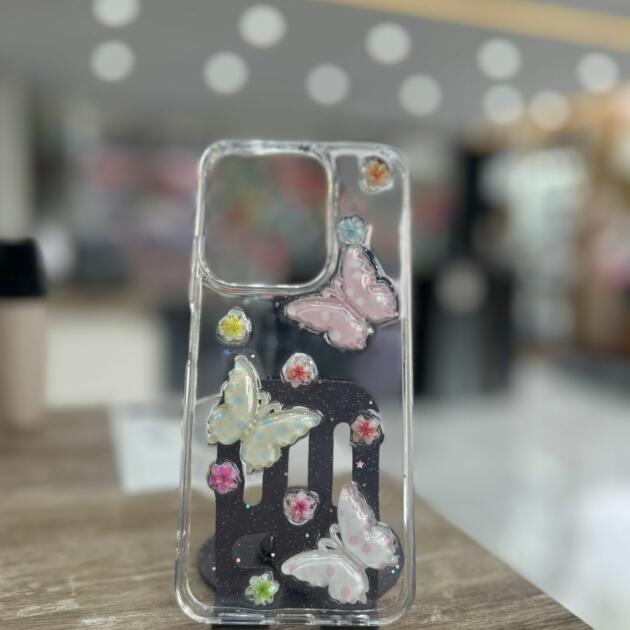 Funda brillo mariposas colores