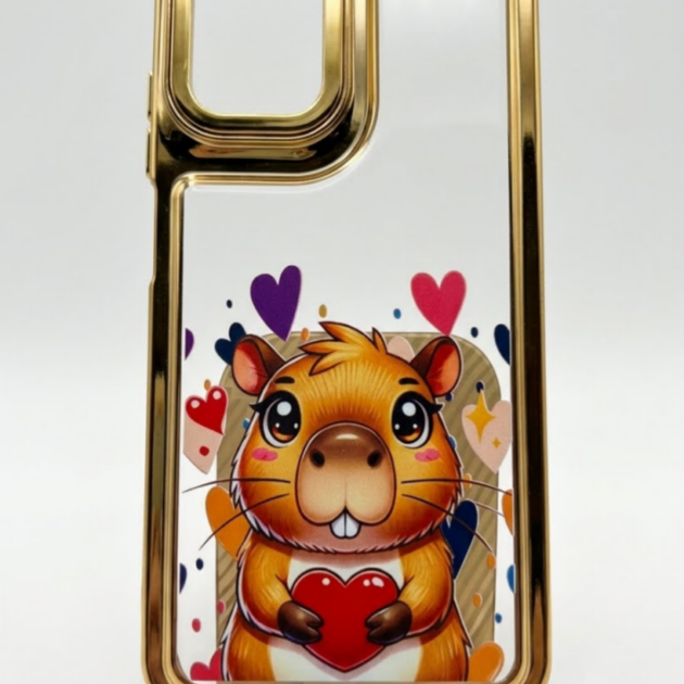 funda capibara corazones rojos motorola