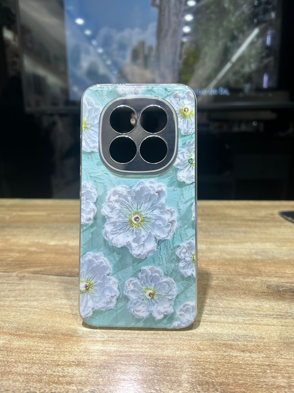 FUNDA FLORES CON BRILLO XIAOMI